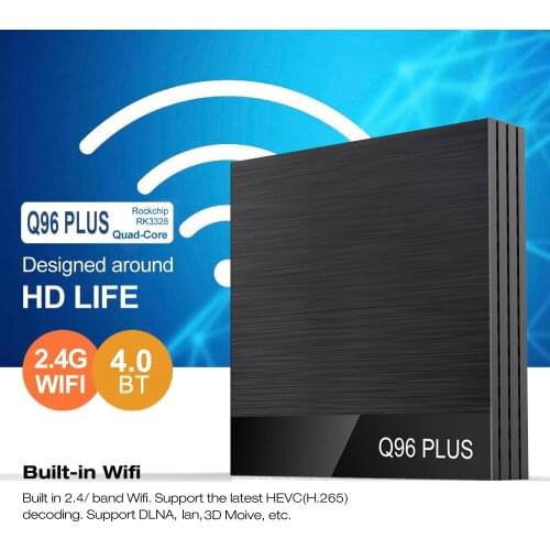 Q96 Plus Smart Android 8.1 TV Box RK3328 Quad Core 4GB/32GB Bluetooth4.0 WiFi LAN 4K 1080P HD Set-Top Box w/ LED Digital Display