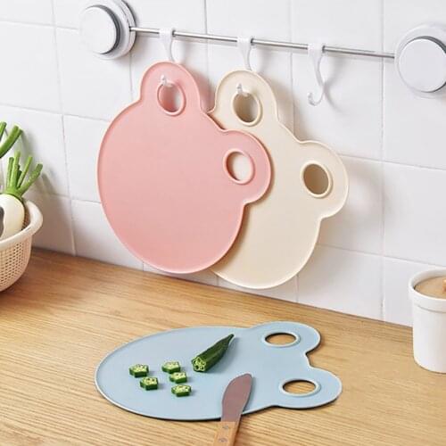 Kitchen Cooking Tools Flexible PP Plastic Non-slip Hang hole Cutting Board Food Vegetable Slice Cut Mini Cartoon Chopping Block