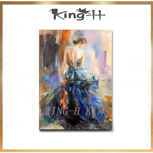 Figure painting jump in red dress sexy girl figure painting hand-painted wall on the canvas sitting room adornment household