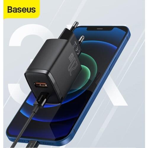 Baseus PD 20W USB Type C Charger For iPhone 12 11 Pro Max Xiaomi mi Dual USB Fast Charging QC 3.0 USBC Wall Phone Charge Adapter