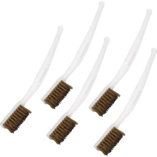 Wire Brass Brush 170mm Mini Brushes Micro Small Steel Brass Rust Remover Paint Remove Metal Scrubbing Polishing Burring Brush