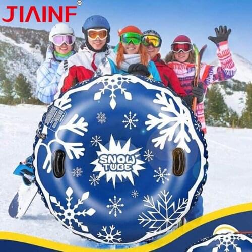 Snowflake Inflatable Snow Ski Circle Parent-Child Large Size Snow Tube With Handle Pvc Sled Skiing Equipment Accessories Ring