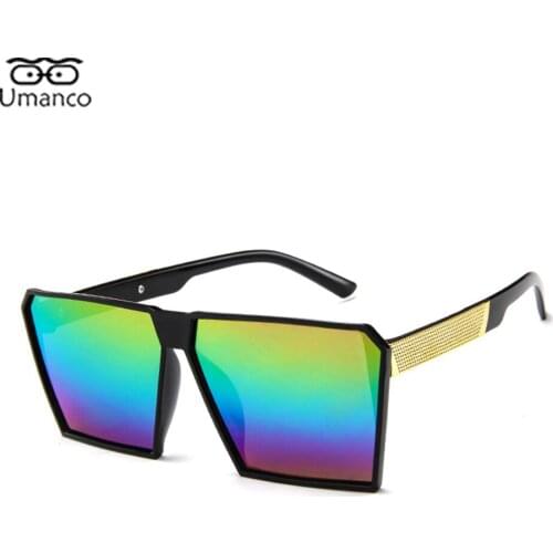 Colorful Square Oversized Sunglasses for Men Women Wrap Eyeglasses PC Frame AC Lens Brand Desiner Glasses Travel Outdoor UV400
