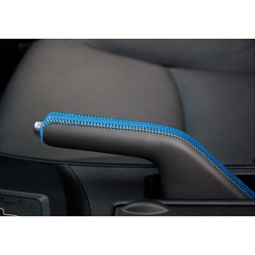 Top genuine leather Case for handbrake Cover for Mazda 3 hand brake cover high quality nappa leather cover handbrake auto