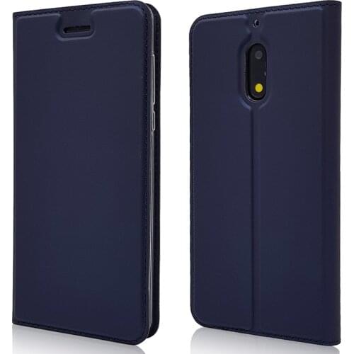 Ultra Slim Magnetic Case For Nokia 6 Flip Stand Cover with card slots Fundas Protective Shell