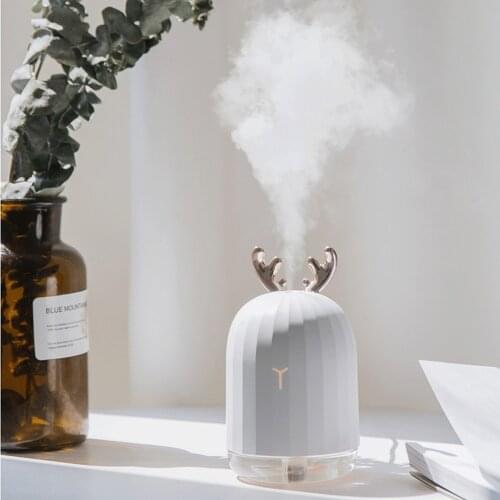 220ML USB Deer ELK Air Humidifier Ultrasonic Cool Mist Mini Humidifier LED Night Light Car Aromatherapy Essential Oil Diffuser