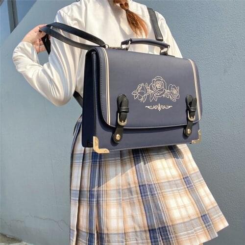 Vintage Jk Uniform Bag Lolita Portable Shoulder Womens Bags Female Gothic Anime Harajuku Student Handbag Japanese School Bags