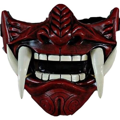Japanese Ghost Hannya Halloween Masquerade Cospaly Mask Prajna Half Face Masks Samurai Hannya Horror Skull Party Latex Masks