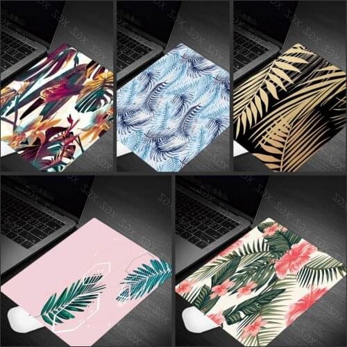 Yzuoan Pretty Gold Marble Flowers Green Leaves Gamer Play Mats Non-slip Mouse Small Pad Gaming Padmouse Gamer To Laptop Keyboard