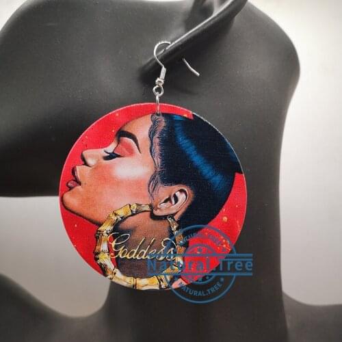 2020 Goddess Women Wooden Earrings