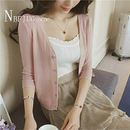 2020 Summer Spring Knitting Women Sweater Thin Korean Sun Protection Female Cardigans