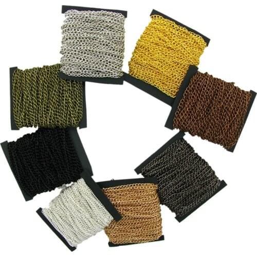 2.5/3.5/4.5mm 7 Colors DIY Metal Jewelry Bracelet Open Chain Practical Universal 1M Batch Making Accessories