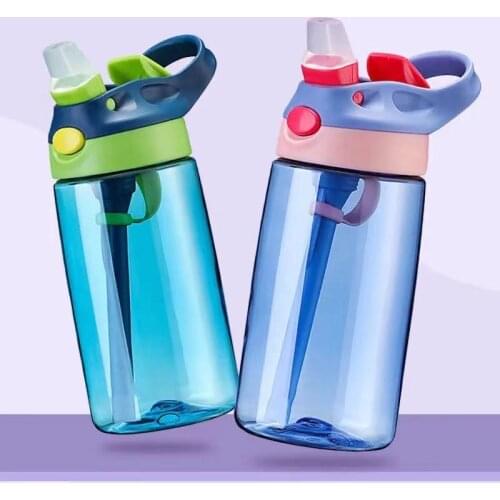 480Ml Cute Baby Water Bottles Leakproof Infant Newborn Water Cup with Straws Outdoor Travel Juice Milk Drinking Bottle for Kids