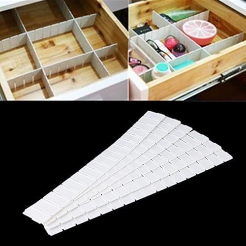 6 Pcs Plastic DIY Grid Drawer Divider Panel Household Storage Organizer Partition for Desk Drawer Closet Drawer Dresser