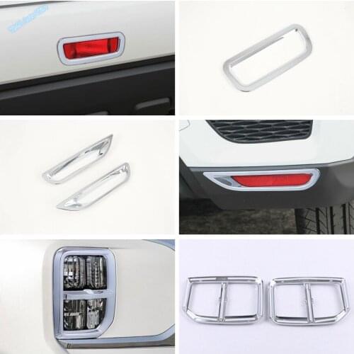 Lapetus Chrome Auto Interior Accessory Front + Rear Fog Lights Brake Lamps Cover Trims ABS Fit For Mitsubishi ASX 2020 2021