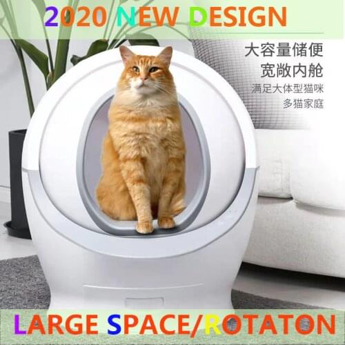 Automatic Self Cleaning Cats Gravity sensor Litter Box sleep mode Toilet Rotary Dual-mode power supply Bedpan