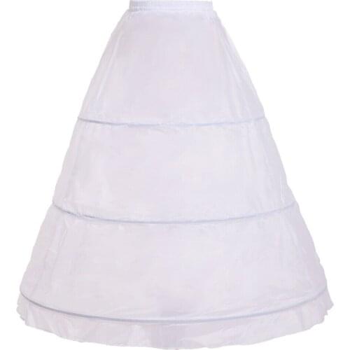 White 3 Hoops Petticoat Women Dress Underskirt Bustle 2023 Bride Bridal