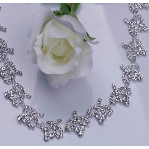Free Shipping 5yards Rhinestone crystal Chain Bridal Sash Rhinestone Applique, Wedding Applique,Rhinestone Trimming LSRT055