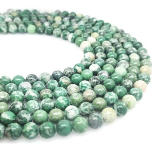 4-12mm Round Natural Stone African Turquoise Green Frosted Gemstone Beads Loose String DIY Necklace Bracelet Jewelry Production
