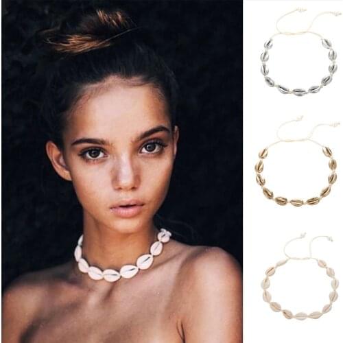Hot New Woven Choker Shell Jewelry Sexy Women Necklace Accessories Handmade Rope Adj Size Summer Wild Boho Style Girls Necklaces