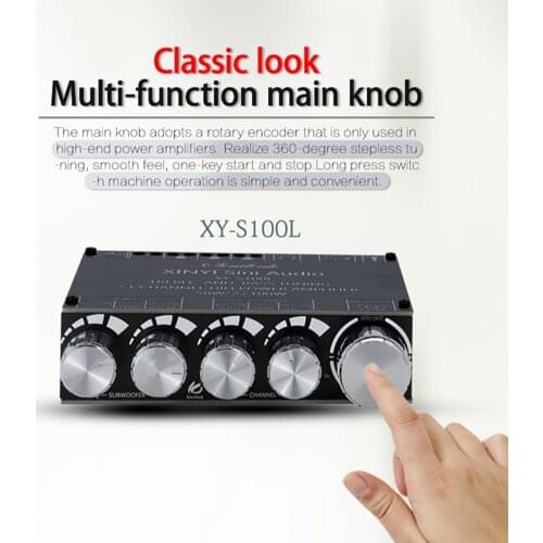 XY-S100L 2x50W + 100W HIFI Digital Power Subwoofer Amplifier Board Bluetooth-compatible 5.0 2.1 Channel Audio Stereo Equalizer