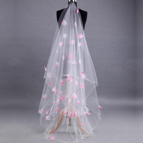 3 M Veil Pink Petal Shape Fashion Photography Trip Shoot Long Veil Veil Wedding Dress Long Veil Veil