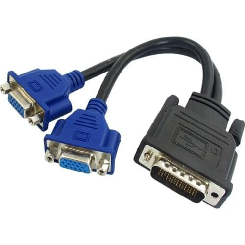 DMS-59 Pin to 2 Dual VGA 15 Pin Female Splitter Adapter Cable