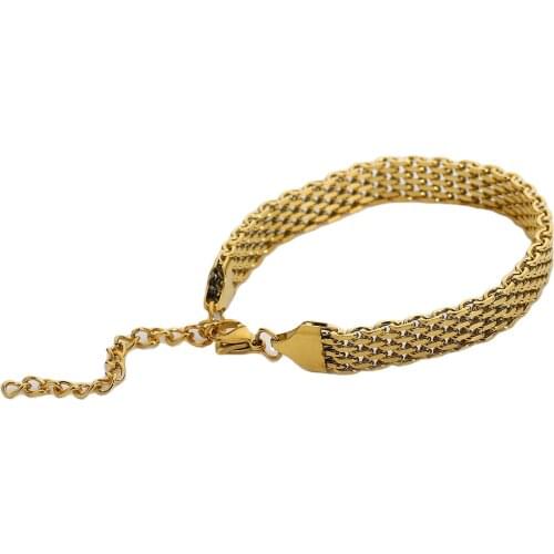 Funk 8mm Wide Cuban Snake Chain18K Gold Plated Stainless Steel Jewerly Hip Pop Belt Chain Bracelets For Women