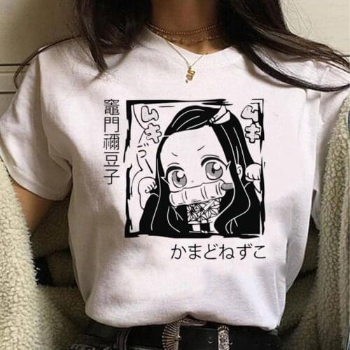 Japanese Anime Demon Slayer T Shirt Wonen Kawaii Kimetsu No Yaiba Graphic Tees Tanjirou Kamado Unisex Tops Funny Tshirt
