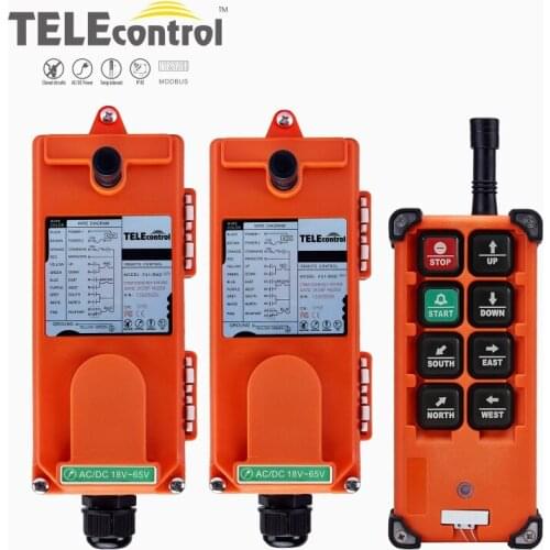 Nice UTING CE FCC Industrial Wireless Radio 8 Buttons F21-E1B Remote Control 1 Transmitter+ 2 Receivers for Crane