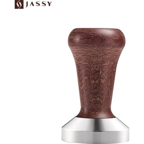 JASSY 51mm Coffee Tamper JS-901 Wooden Solid Handle SUS304 Base Handmade Espresso Maker Grinder Hot Sale Powder Hammer