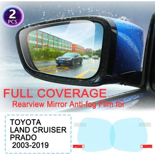 KULEOU Full Cover Anti Fog Rainproof Film Rearview Mirror Films for Toyota Land Cruiser Prado 120 150 J120 J150 2003~2019