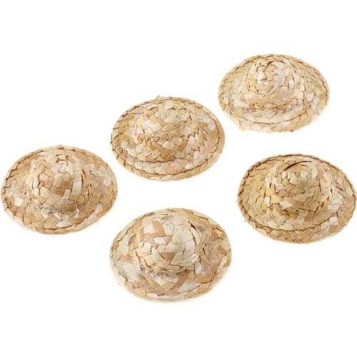 Miniature Straw Hats For Dolls Handmade Small Strawhat Crafts DIY Accs