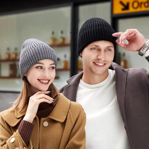 Autumn Winter Hats For Men Women Letter 23 Print Cap Casual Knitted Warm Beanie Teens Hip Hop Street Hat