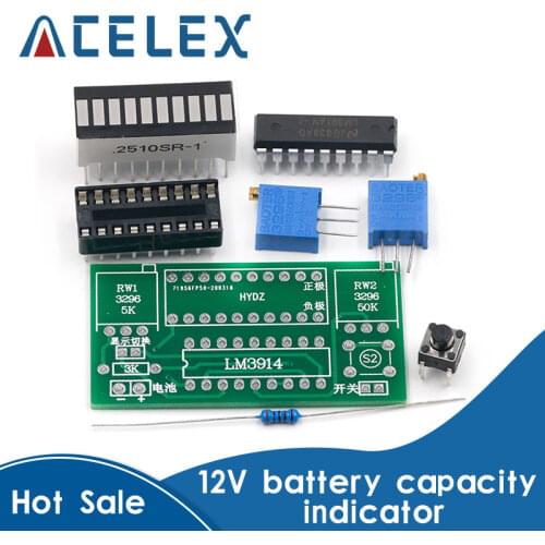 LM3914 10 Segment 3.7V Lithium 12V Battery Capacity Indicator Module Power Level Tester LED Display Electronic DIY Kits