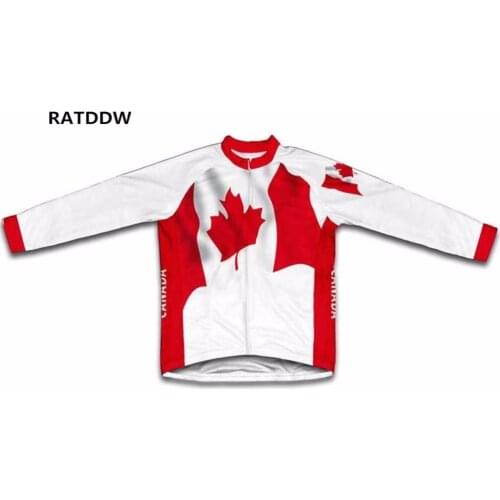 Canada Flag Mens winter thermal cycling clothing ropa ciclismo Winter Bike jersey/jacket/Clothing Top Shirt Red