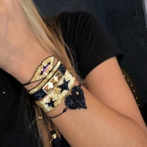 Go2boho Star Bracelet For Ladies Fashion Handmade Miyuki Bead Jewellery Heart Pulsera Sexy Lips Jewelry Adjustable Bracelets