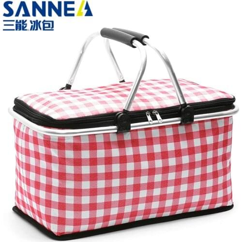 New Multi-Function Insulation Basket Outdoor Portable Foldable Picnic Basket Cold Insulation Their Lunch Bags Wholesale
