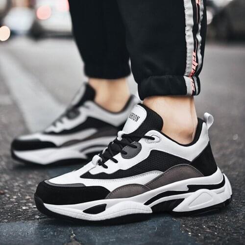 ZEEKSON New Fashion Casual Mens Shoes Increase Comfortable Tooling Shoes Korean the Trend Wild Old Sports Running Shoes