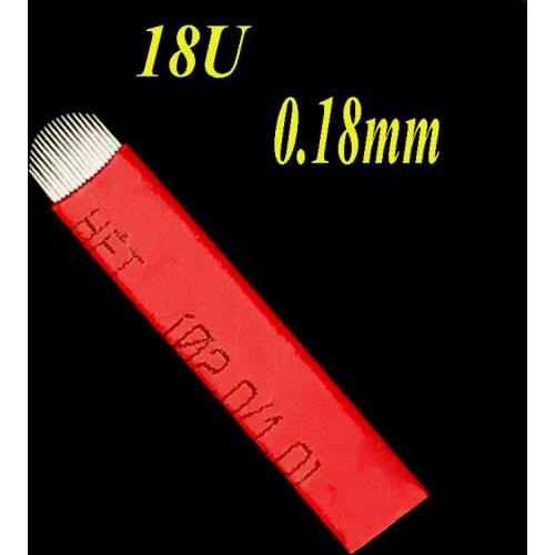 New Arrival Lamina Tebori U 18 Microblading Pin 0.18mm Tattoo Needles Permanent Makeup Eyebrow 3D Embroidery Blade Manual Pen