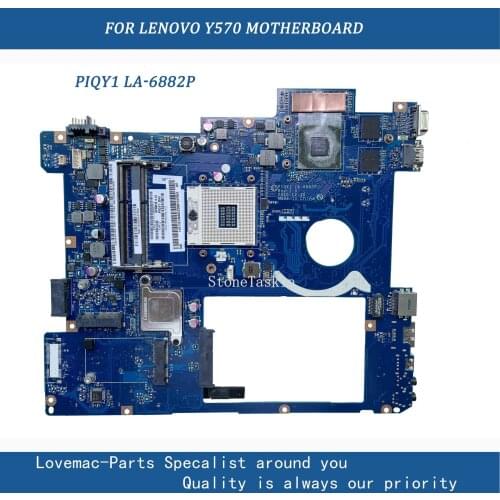 PIQY1 LA-6882P original mainboard For Lenovo Y570 Laptop motherboard Y570 Mainboard LA-6882P DDR3 100% tested