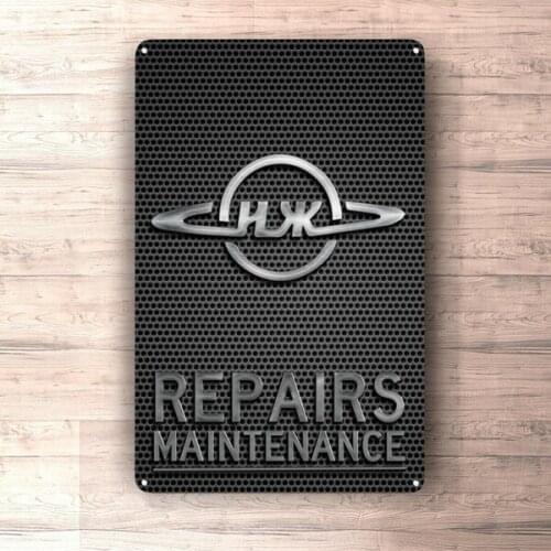 Flat Metal Poster Tin Sign (Not 3D) - Izh Motorcycle Repairs Maintenance Sign Metalsign for Garage, Man Cave