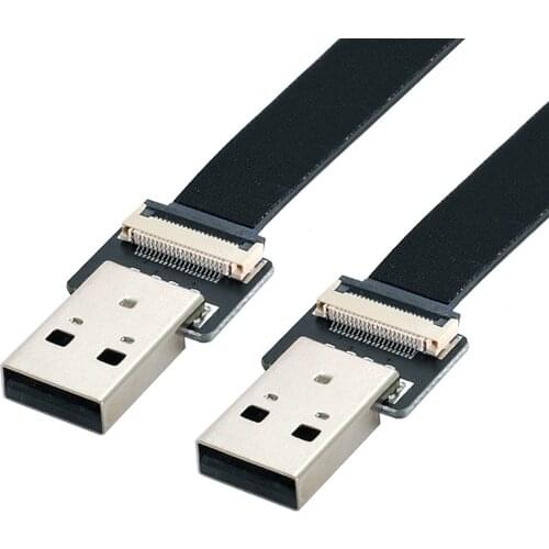 Type-A Male Data Flat Slim FPC Cable for FPV & Disk & Scanner & Printer to USB 2.0 Type-A Male
