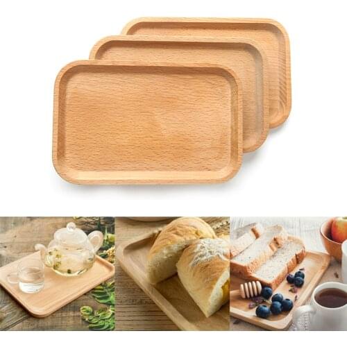 Food tray wooden bamboo tray supply fruit tea set cutlery tray with multi-function hand cutlery tray