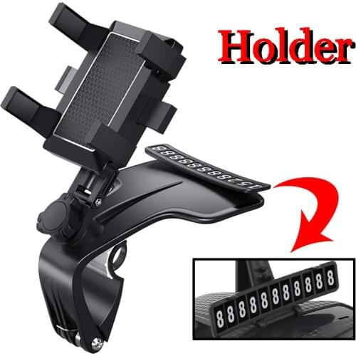 Car Dashboard Phone stand 360 Degree Adjustable GPS Car Clips Holder Hidden Parking number Car Mobile Phone Bracket Support