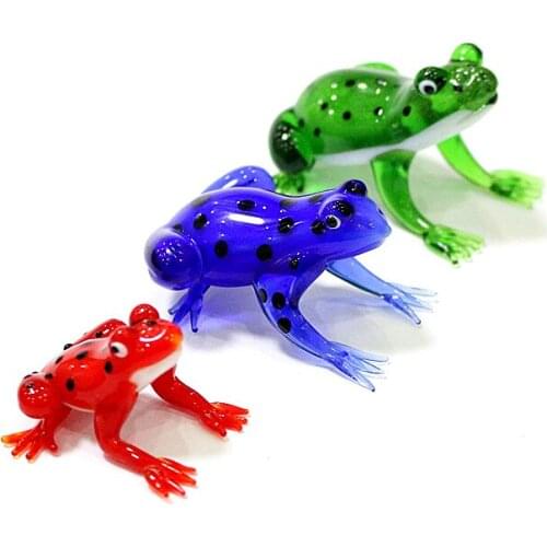 Different Styles Easter Animal Figurine Mini Cute Murano Glass Frog Ornaments Collection Holiday Party Gifts For Kids Home Decor