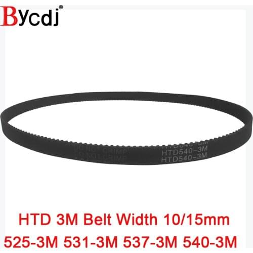 Arc HTD 3M Timing belt C=525 531 537 540 width 6-25mm Teeth175 177 179 180 HTD3M synchronous pulle 525-3M 531-3M 537-3M 540-3M
