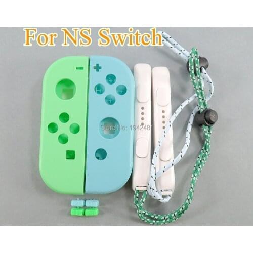For Nintendo Switch Animal Crossing Special Edition Joy Con Wrist Strap SL SR Buttons Replacement Housing With Full Set Button