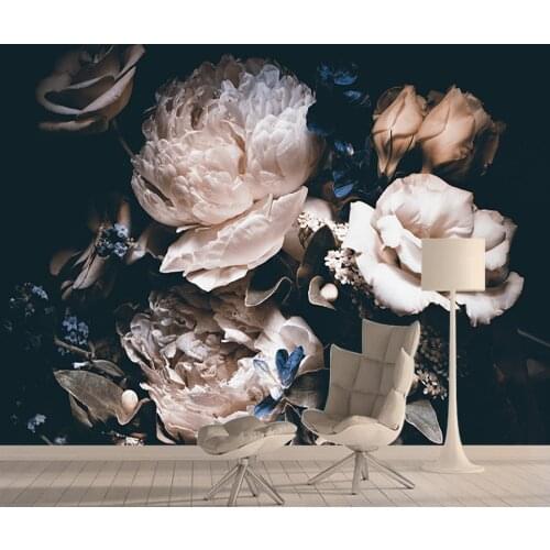 Rose Silk Mural Wallpaper 3d Nature Contact Wall Paper Papers Home Decor Wallpapers for Living Room 3d Self Adhesive Murals Art