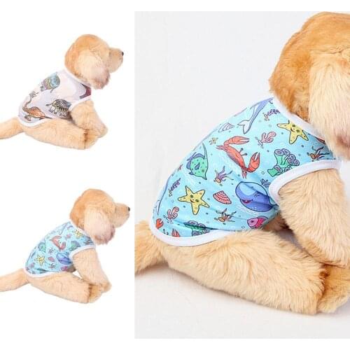 Pet Shirt Cartoon Animal Pattern Breathable Knitted Fabric Pet Dog Vest Clothes Summer sleeveless teddy clothes Pet Supplies hot